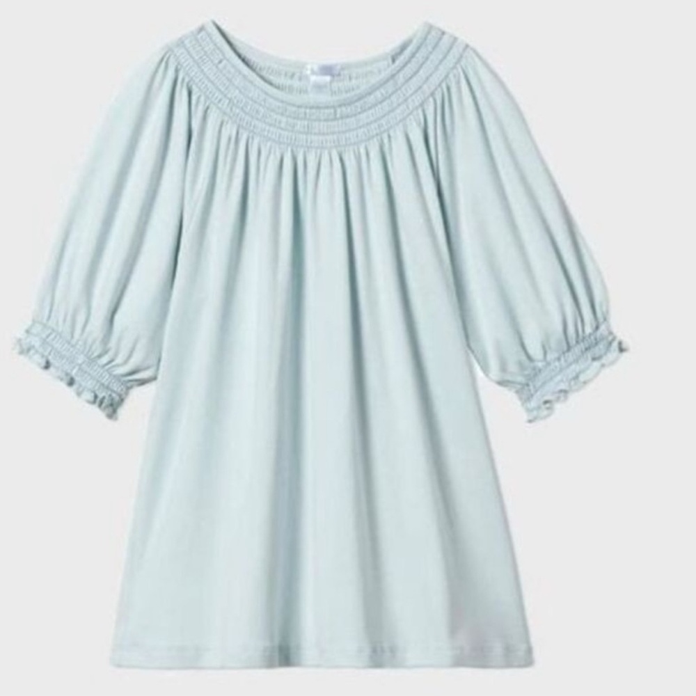 LAKE Pajamas Light Blue Smocked Set